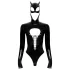 Black Velvet - Langarm Batwoman Body (schwarz) - L