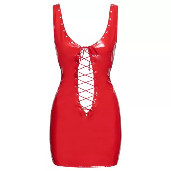 Black Level - Lack-Minidress mit Schnürung (Rot)