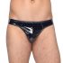 Black Level - Klassischer Lack-Tanga für Herren (Schwarz) - L