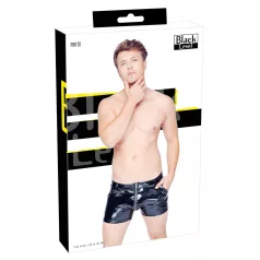 Black Level - Herrenlackshorts mit Seitentaschen (schwarz)