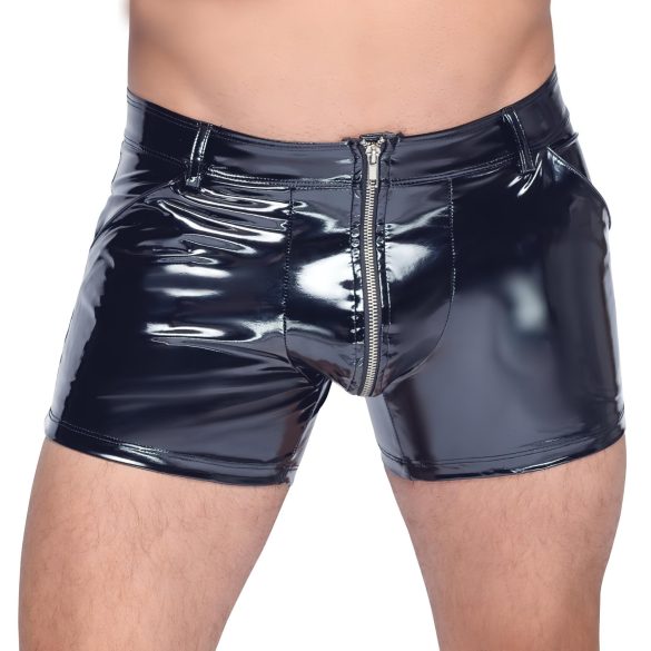 Black Level - Herrenlackshorts mit Seitentaschen (schwarz) - M