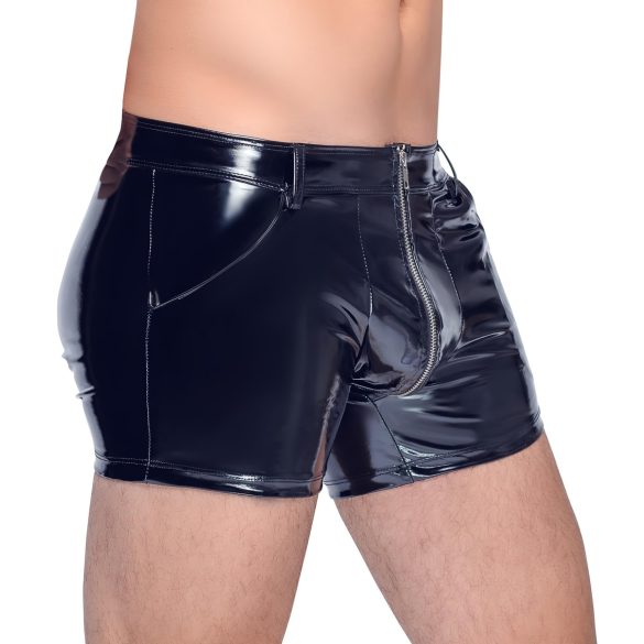 Black Level - Herrenlackshorts mit Seitentaschen (schwarz) - M