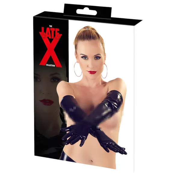 LATEX - lange unisex Handschuhe (schwarz) - L