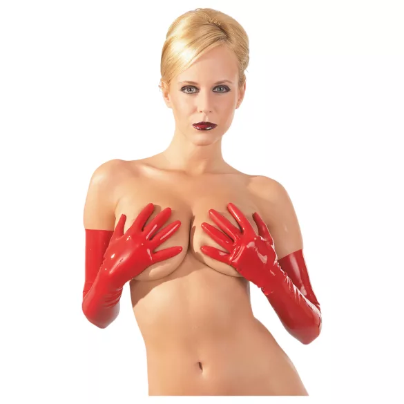LATEX - Lange, unisex Handschuhe (rot) - L