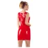 LATEX - Ärmelloses Latex-Minikleid (Rot) - XL