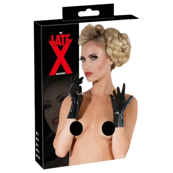 LATEX - Kurze Unisex-Handschuhe (schwarz)