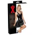 LATEX - Minikleid mit Rüschensaum (schwarz)