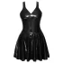 LATEX - Minikleid mit Rüschensaum (schwarz)