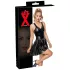 LATEX - Minikleid mit Rüschensaum (schwarz) - M