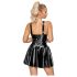 LATEX - Minikleid mit Rüschensaum (Schwarz) - XL