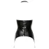 Latex X - Oberteil mit offenem Körbchen und Strapsen (schwarz)