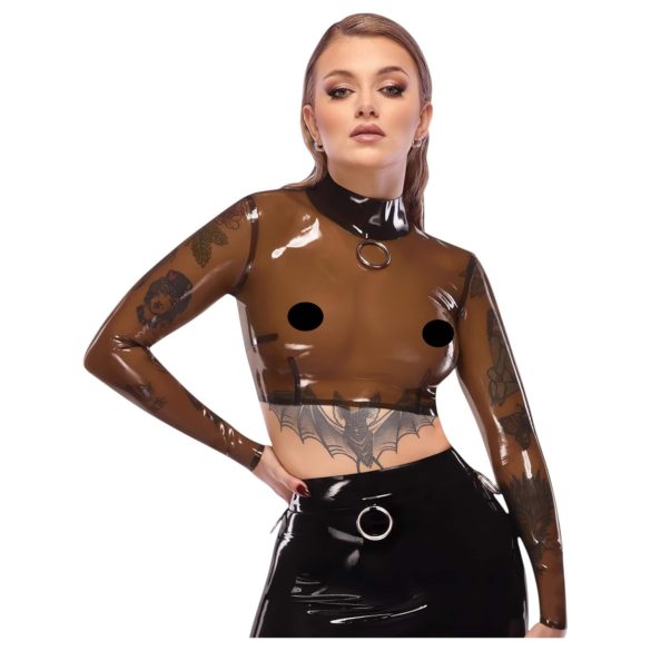 LATEX - transparente Latex-Oberteil (durchsichtig-schwarz)