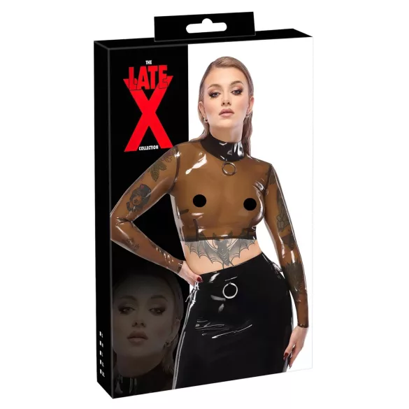 LATEX - transparenter Latex-Top (transparent-schwarz)
