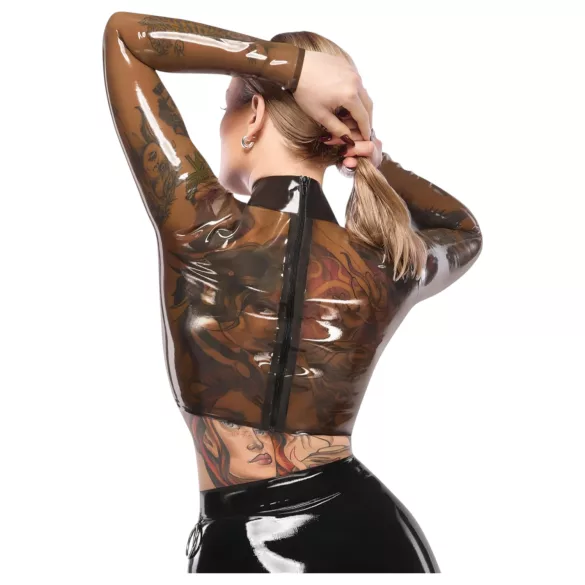 LATEX - transparenter Latex-Top (transparent-schwarz) - L