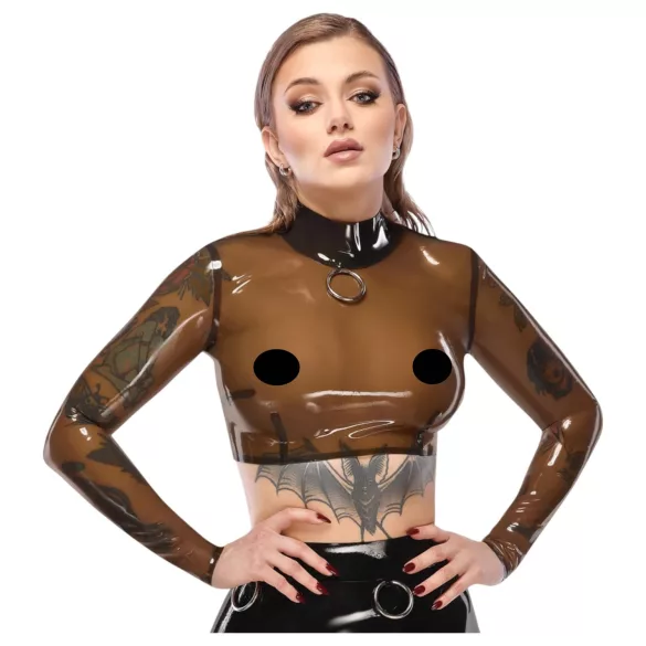 LATEX - transparenter Latex-Top (transparent-schwarz) - L