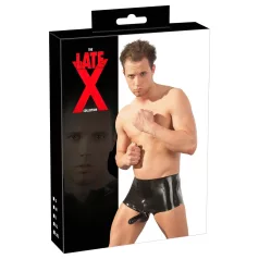 Latex-Boxer + Penismanschette (schwarz) - L/XL