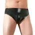 LATEX - Herren-Slip mit internem Anal-Dildo (schwarz) - M