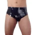 LATEX - Männer Slip mit Innenkegel Anal-Dildo (schwarz) - M