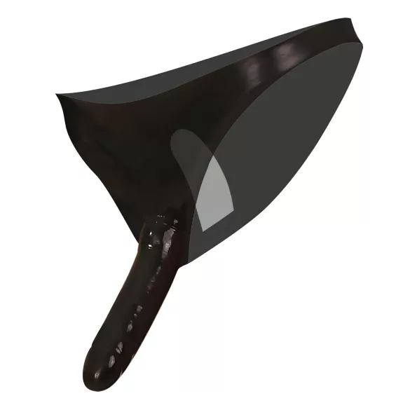 LATEX - Slip mit innen und außen Dildo - schwarz (S-L)