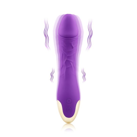 Mrow Real Lover - Akku, wasserdichter realistischer Vibrator (Lila)