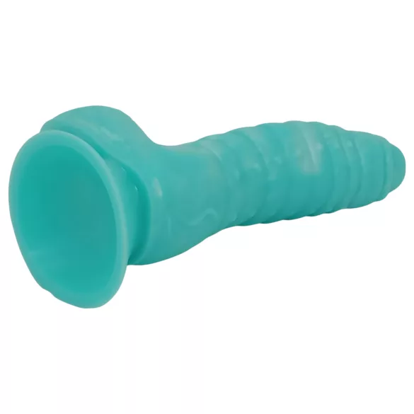 OgazR Sea Serpent - geripptes Dildo - 17 cm (blau-weiß)