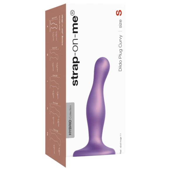 Strap-on-me Curvy S - gewellter, haftender Dildo (lila)