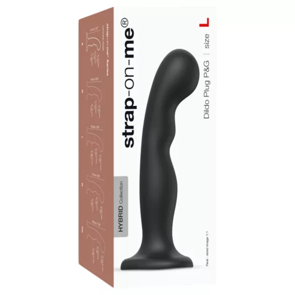 Strap-on-me P&G L - Gebogener Saugnapf-Dildo (schwarz)