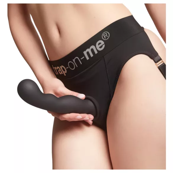 Strap-on-me P&G L - Gebogener Saugnapf-Dildo (schwarz)
