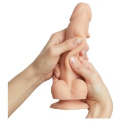 Strap-on-me S - doppellagiger Saugfuß-Dildo (natur)