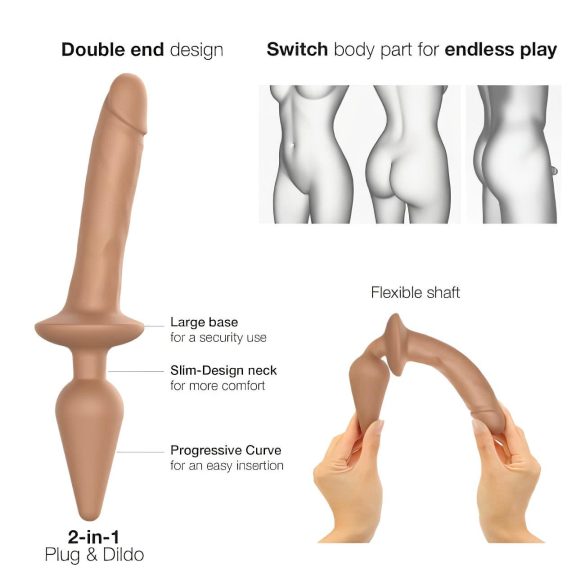 Strap-on-me Switch Realistic S - 2in1 Silikon-Dildo (natur)