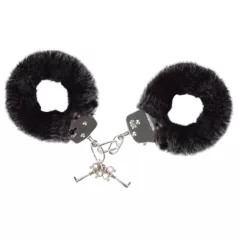Love to Love Attach me - Flauschige Handschellen (schwarz)