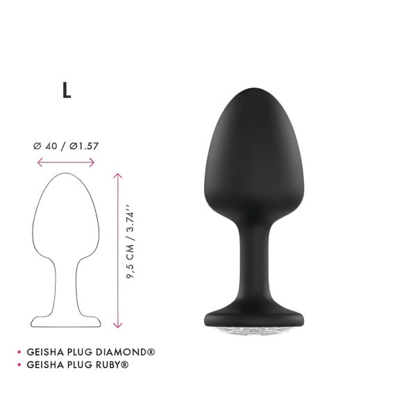 Dorcel Geisha Plug Diamond L - schwarzer Analplug mit weißem Stein