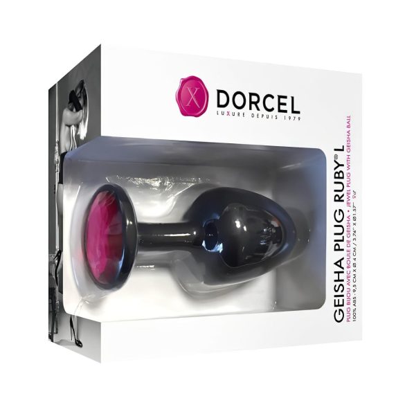 Dorcel Geisha Plug Ruby L - Analplug mit pinkem Stein (schwarz)