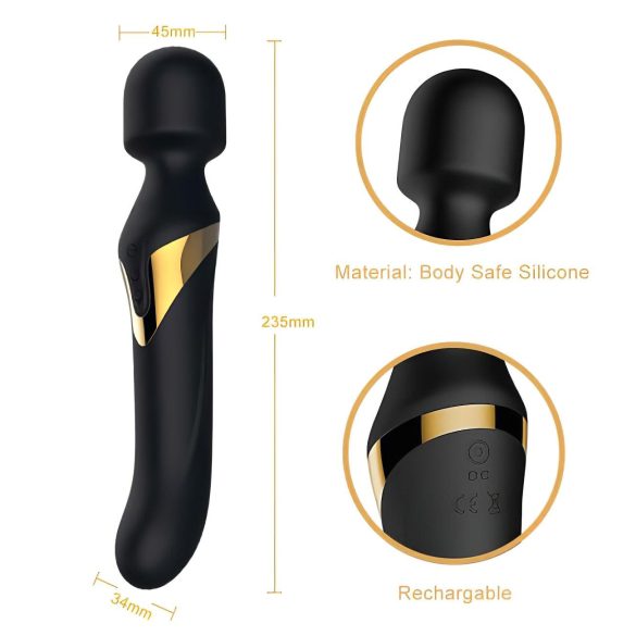 Dorcel Dual Orgasms Gold - 2in1 Massagevibrator (schwarz)
