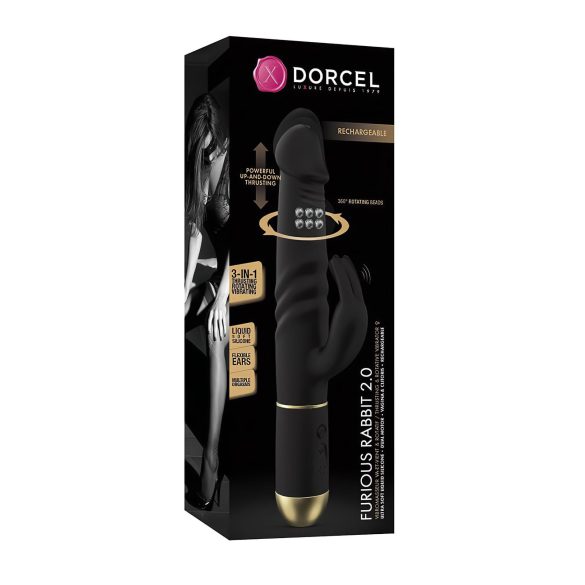 Dorcel Furious Rabbit 2.0 - Stoßender Klitorisstimulator (schwarz)