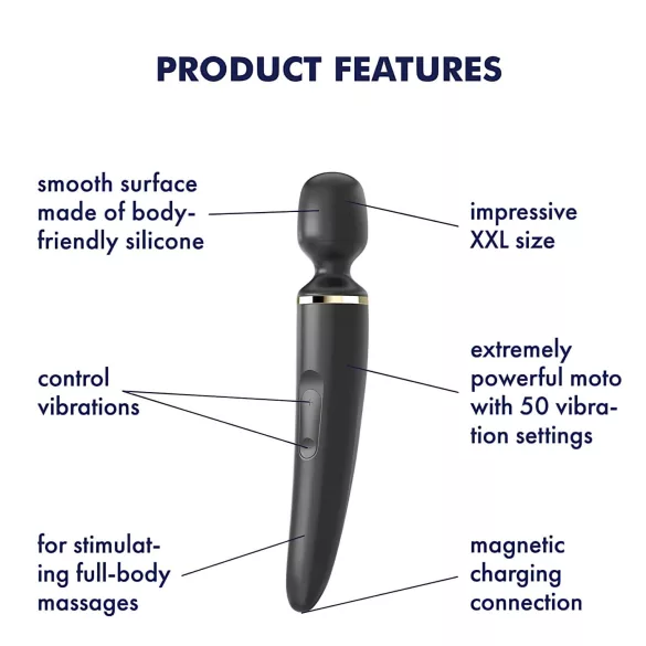 Satisfyer Wand-er Woman - Wasserdichter Massager-Vibrator (schwarz)