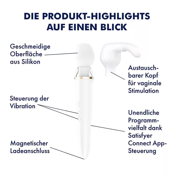Satisfyer Double Wand-er - Intelligenter Massage-Vibrator (Weiß)