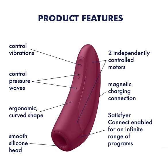 Satisfyer Curvy 1+ - intelligentes Luftwellen-Klitorisstimulator (rot)