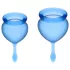 Satisfyer Feel Good - Silikon-Menstruationstassen-Set (blau, 2 Stück)