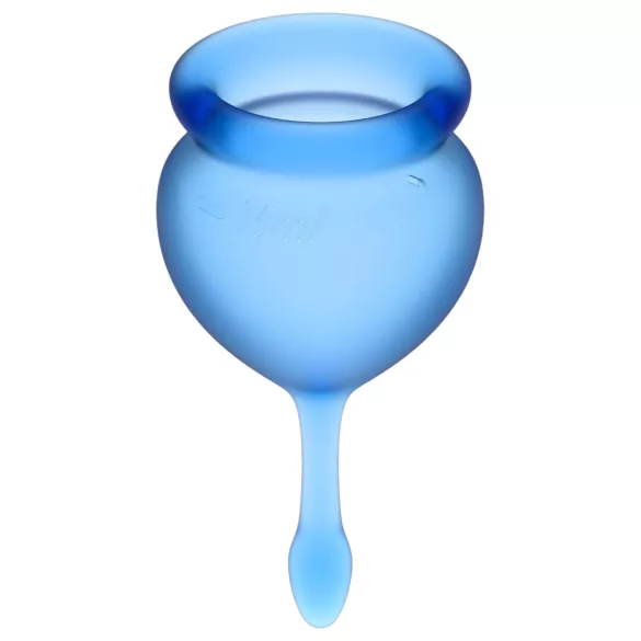 Satisfyer Feel Good - Silikon-Menstruationstassen-Set (blau, 2 Stück)