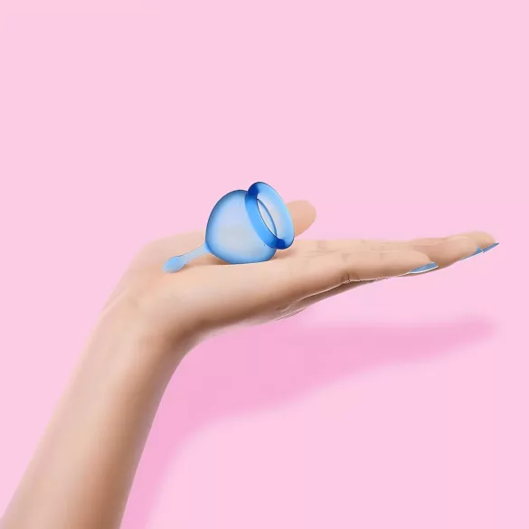 Satisfyer Feel Good - Silikon-Menstruationstassen-Set (blau, 2 Stück)