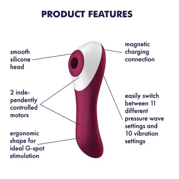 Satisfyer Dual Crush - Akku Vibrator für G-Punkt & Klitoris (Rot)