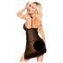 Penthouse After Sunset - Transparenter Babydoll und Tanga (Schwarz) - L/XL