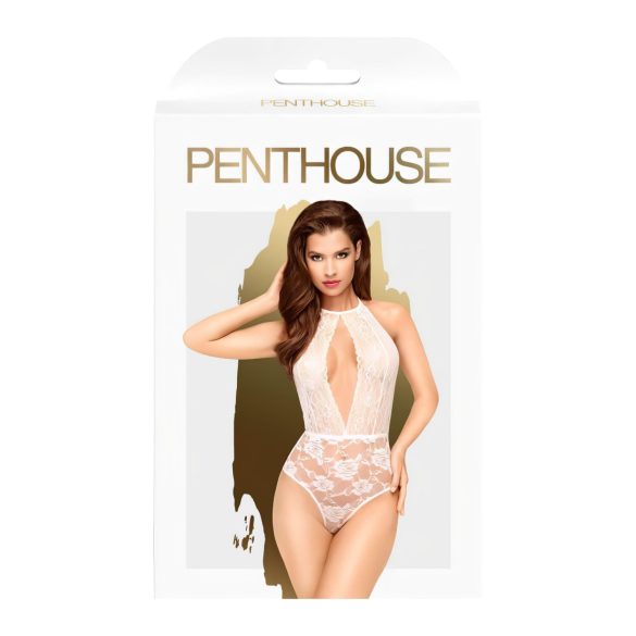 Penthouse Toxic Powder - weißer Neckholder-Body - L/XL