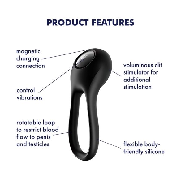 Satisfyer Majestic Duo - Akku-Penisring, wasserdicht, schwarz