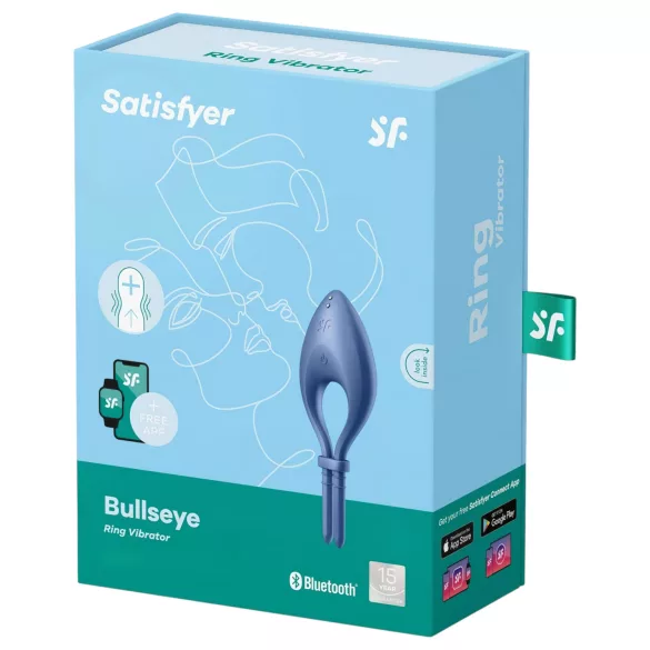 Satisfyer Bullseye - App-gesteuerter Vibrations-Penisring für Männer (blau)
