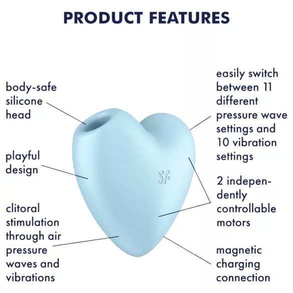 Satisfyer Cutie Heart - Akk. Klitoris-Vibrator mit Luftwellen (Blau)