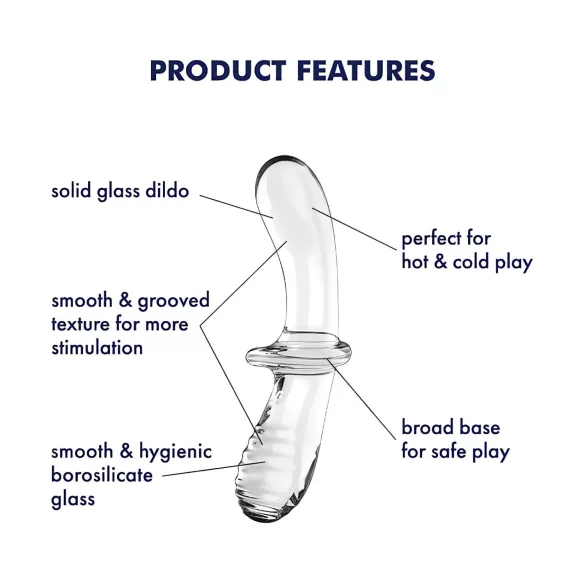 Satisfyer Double Crystal - doppelseitiger Glas-Dildo (transparent)