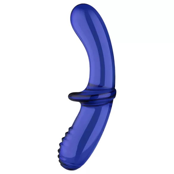 Satisfyer Double Crystal - doppelseitiger Glasdildo (blau)