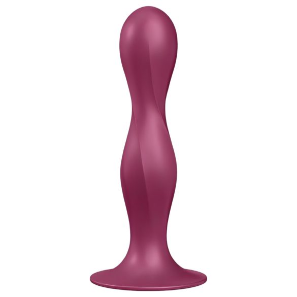 Satisfyer Double Ball-R - Gewichtetes Dildo mit Saugfuß (rot)